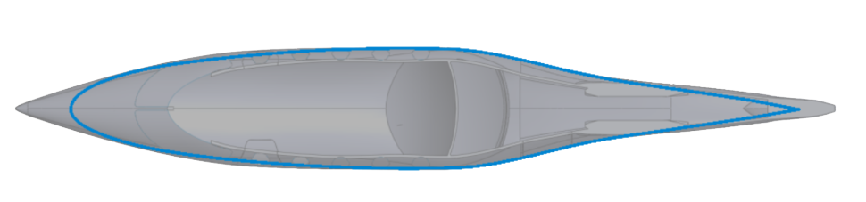 Laminar profile developed into a three-dimensional fuselage body